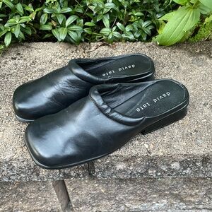 David Tate Catalina Mules Clogs Black Leather Women’s Size 7.5 Shoes